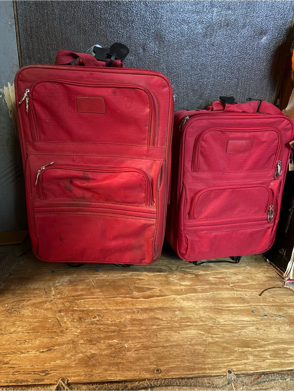 Red Soft-Sided Rolling Luggage Set - Two Pieces